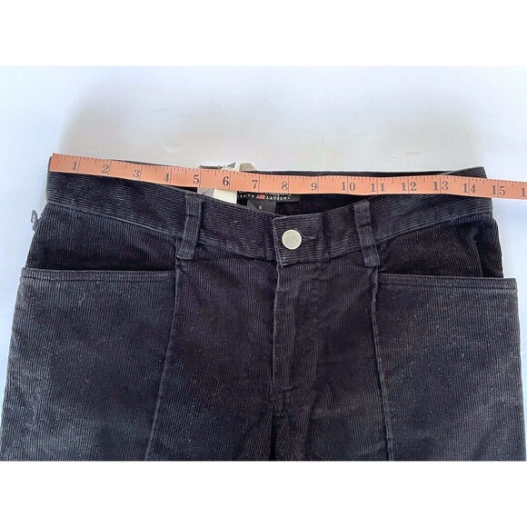 NWT RALPH LAUREN Polo Women's Size 4 X 32 Black Corduroy Jeans w/ Front Crease - Picture 9 of 11